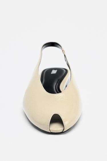 OPEN-TOE SLINGBACK SHOES - white by Zara - Image 5