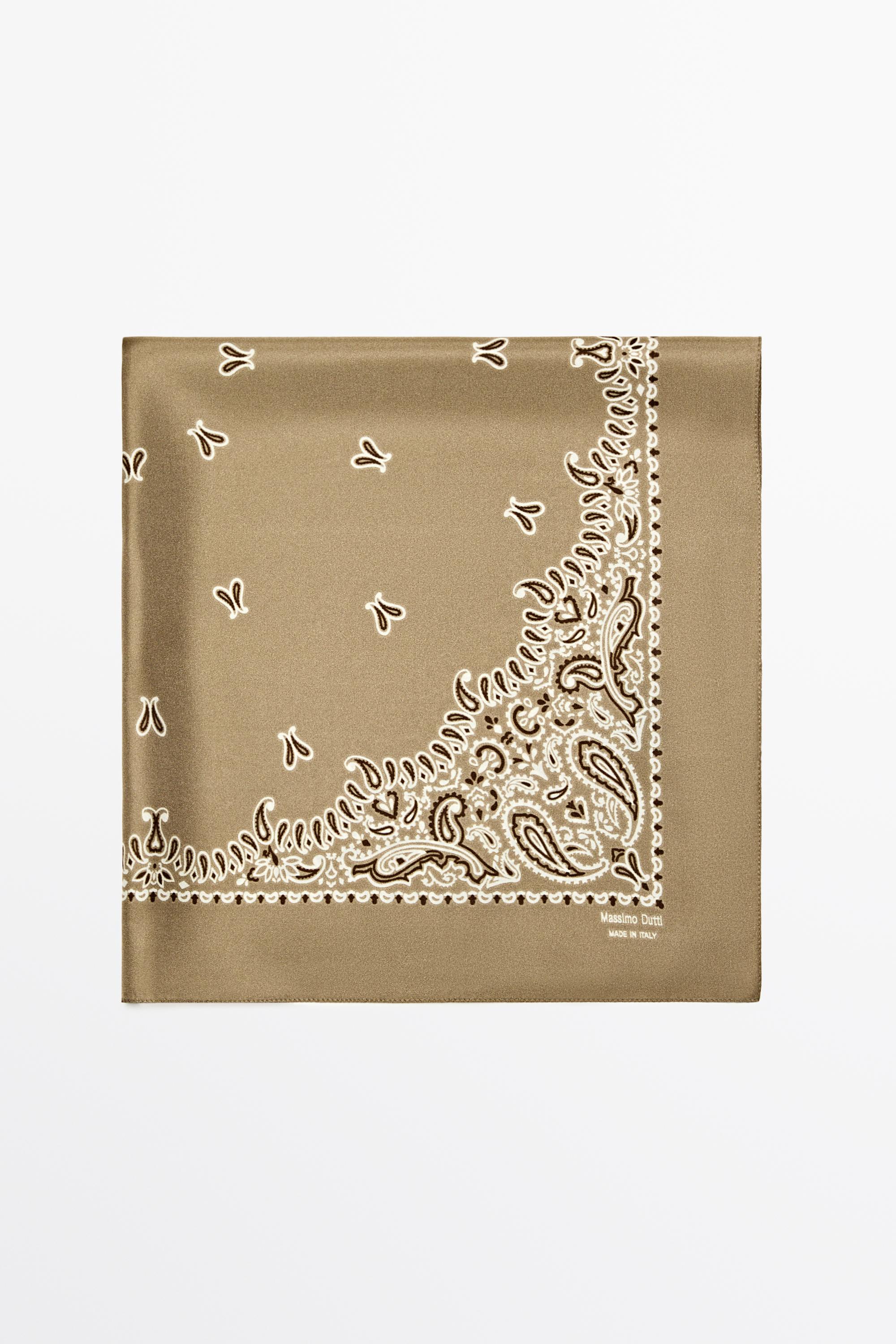新品　【GOLDEN 】PAISLEY PRINT SILK スカーフ Paisley print scarf - Golden | ZARA United States