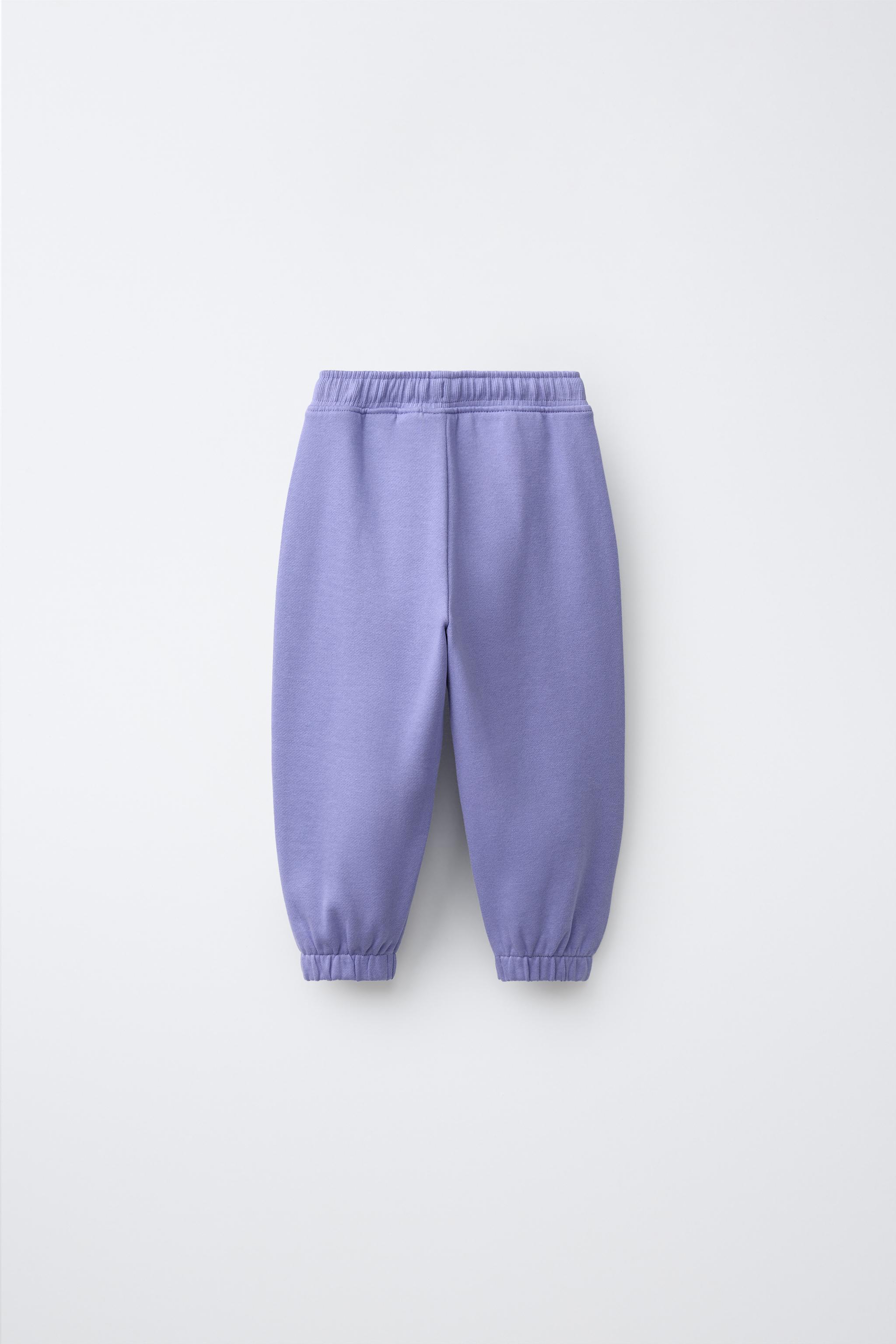 DAISY EMBROIDERED PLUSH PANTS — Blue / Lavender