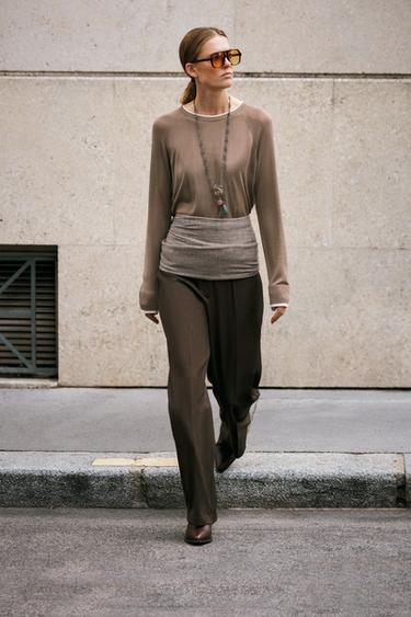 DOUBLE KNIT SWEATER - Mink by Zara