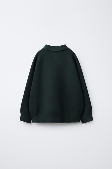POLO BASIQUE EN MAILLE - Vert gris de Zara - Image 1