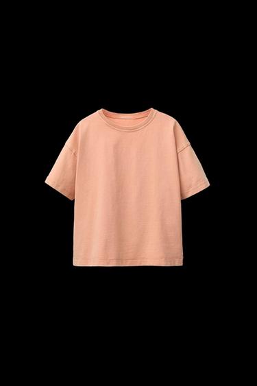 Zara WASHED EFFECT T-SHIRT - Orange - Image 0