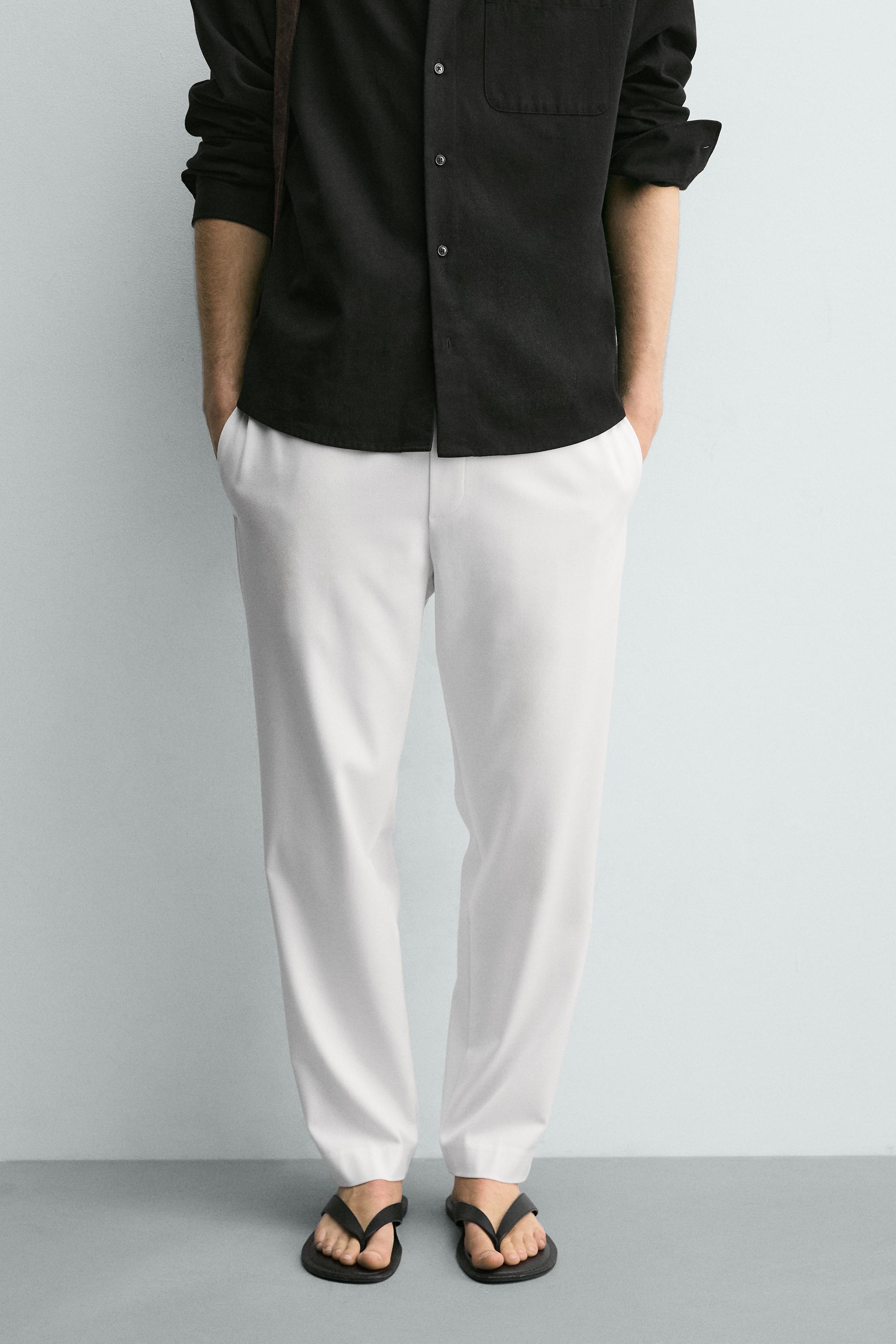 COMFORT JOGGER WAIST PANTS — White (alternate view)