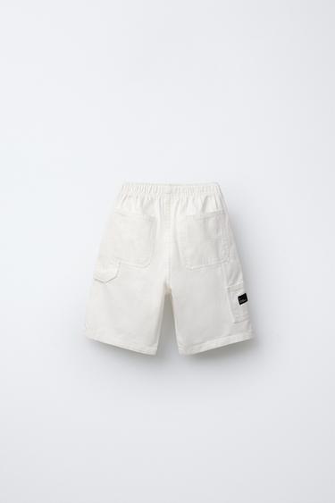 DENIM BERMUDAS WITH POCKETS - Ecru by Zara - Image 1