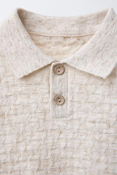 POLO TEXTURÉ - Beige clair de Zara - Image 2