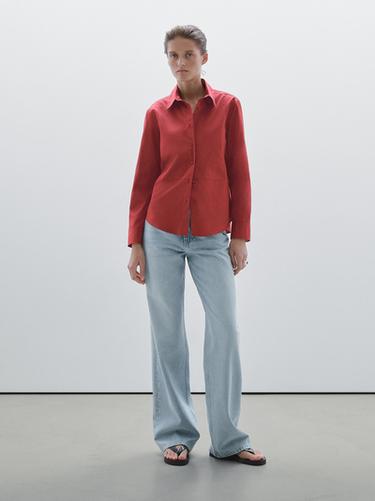 Jean large taille haute - Bleu clair de Zara
