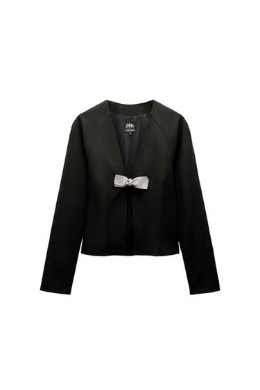 RHINESTONE BOW FITTED TOP