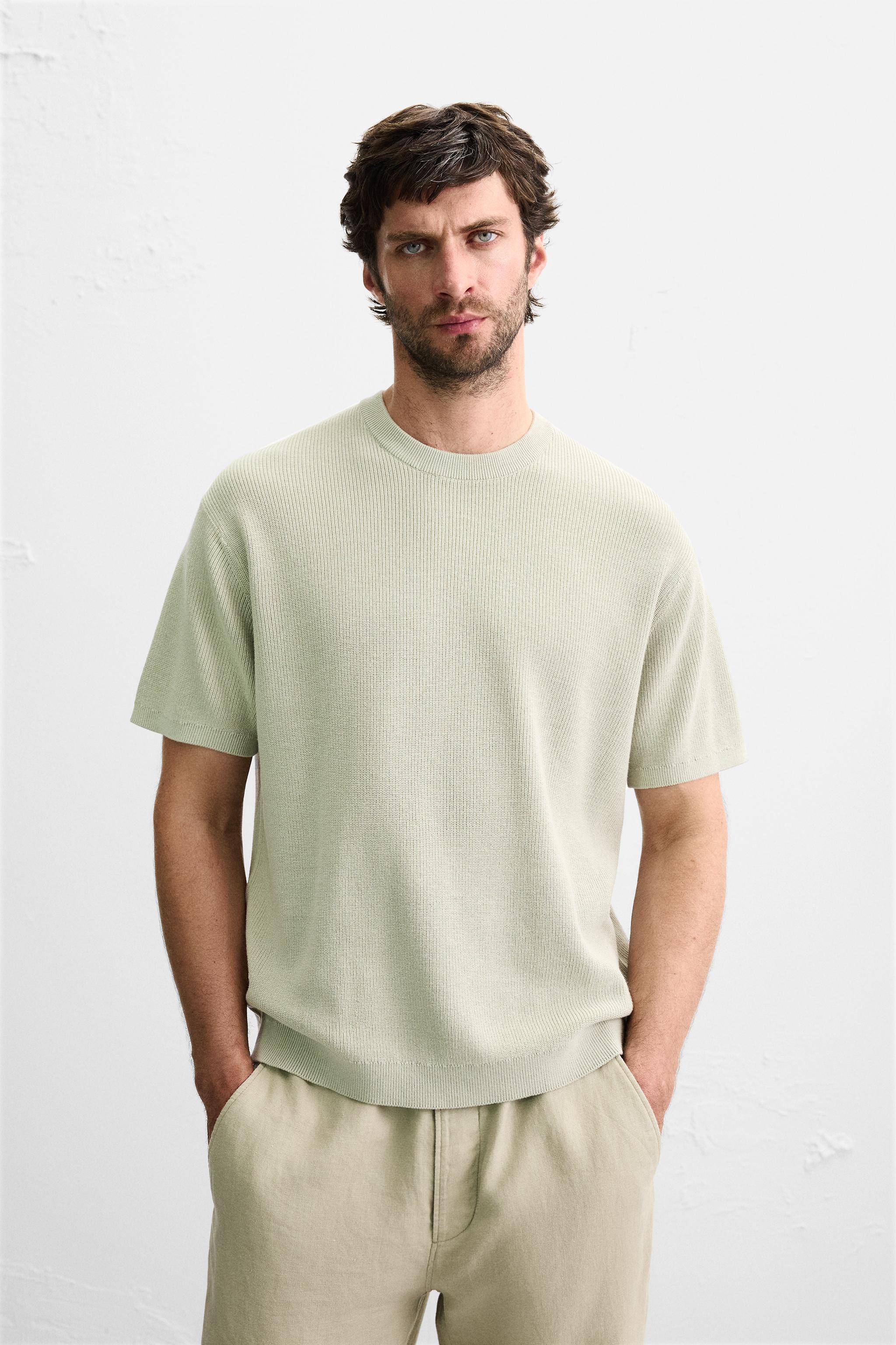 PEARL KNIT T-SHIRT - Light green | ZARA Georgia
