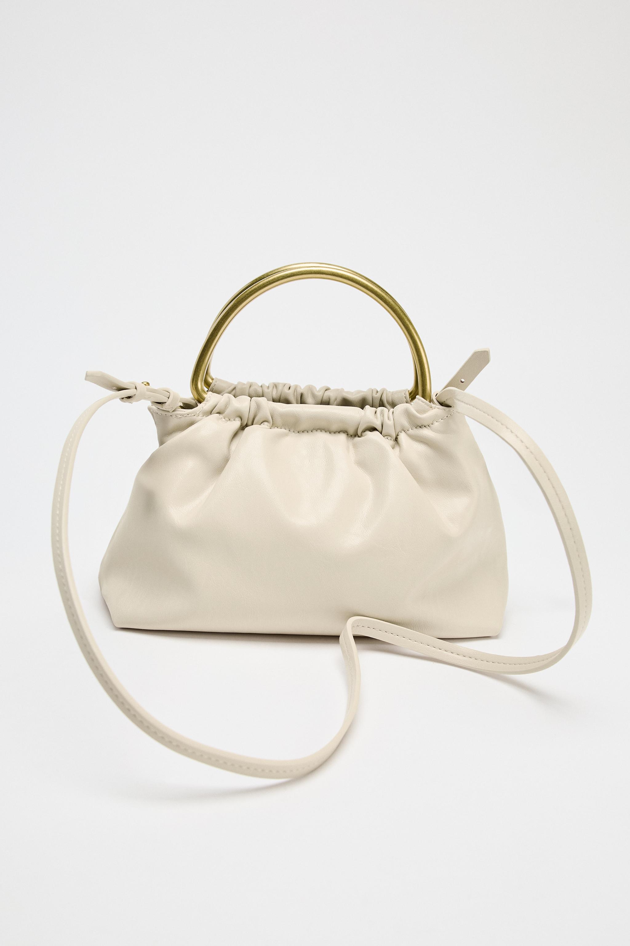 METAL HANDLE MINI BOWLING BAG - Ecru | ZARA United States