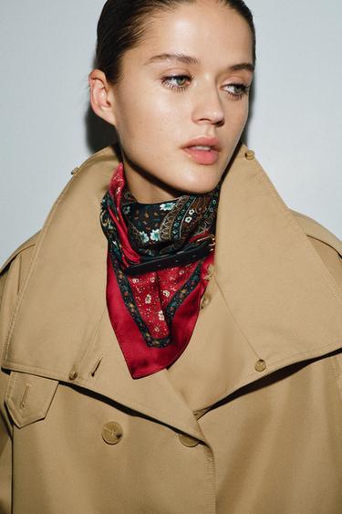 PRINTED SCARF BELT - Burgundy by Zara - Image 1