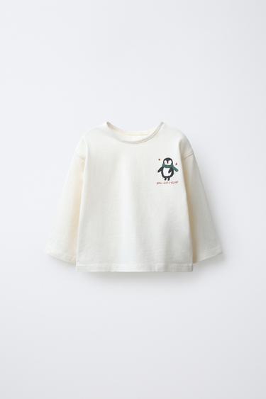 CAMISETA PINGÜINO SOFT - Crudo de Zara