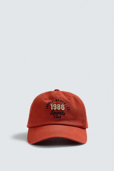 CASQUETTE À INSCRIPTION BRODÉE - Rouge de Zara - Image 5
