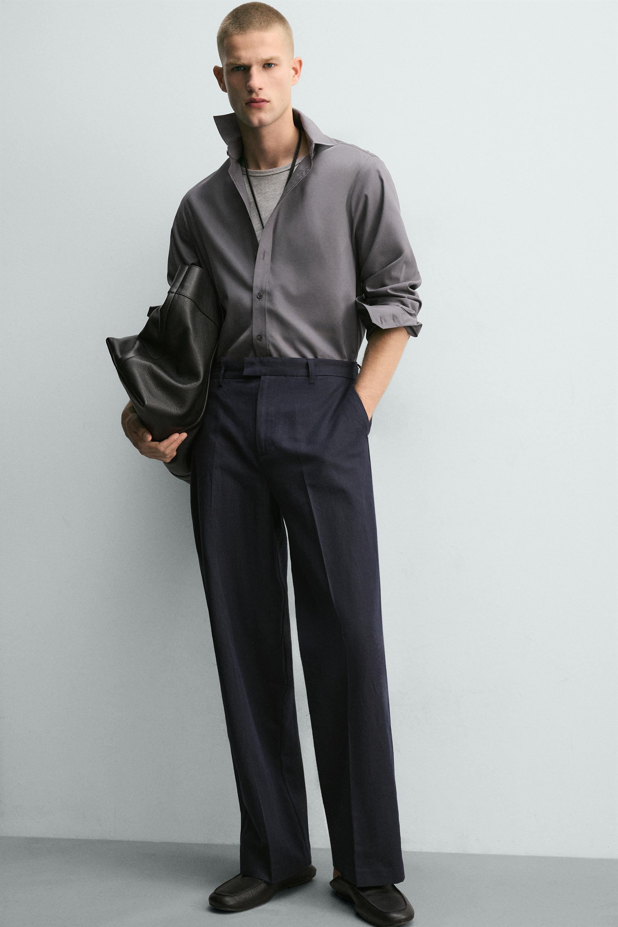 RELAXED FIT COTTON - LINEN PANTS