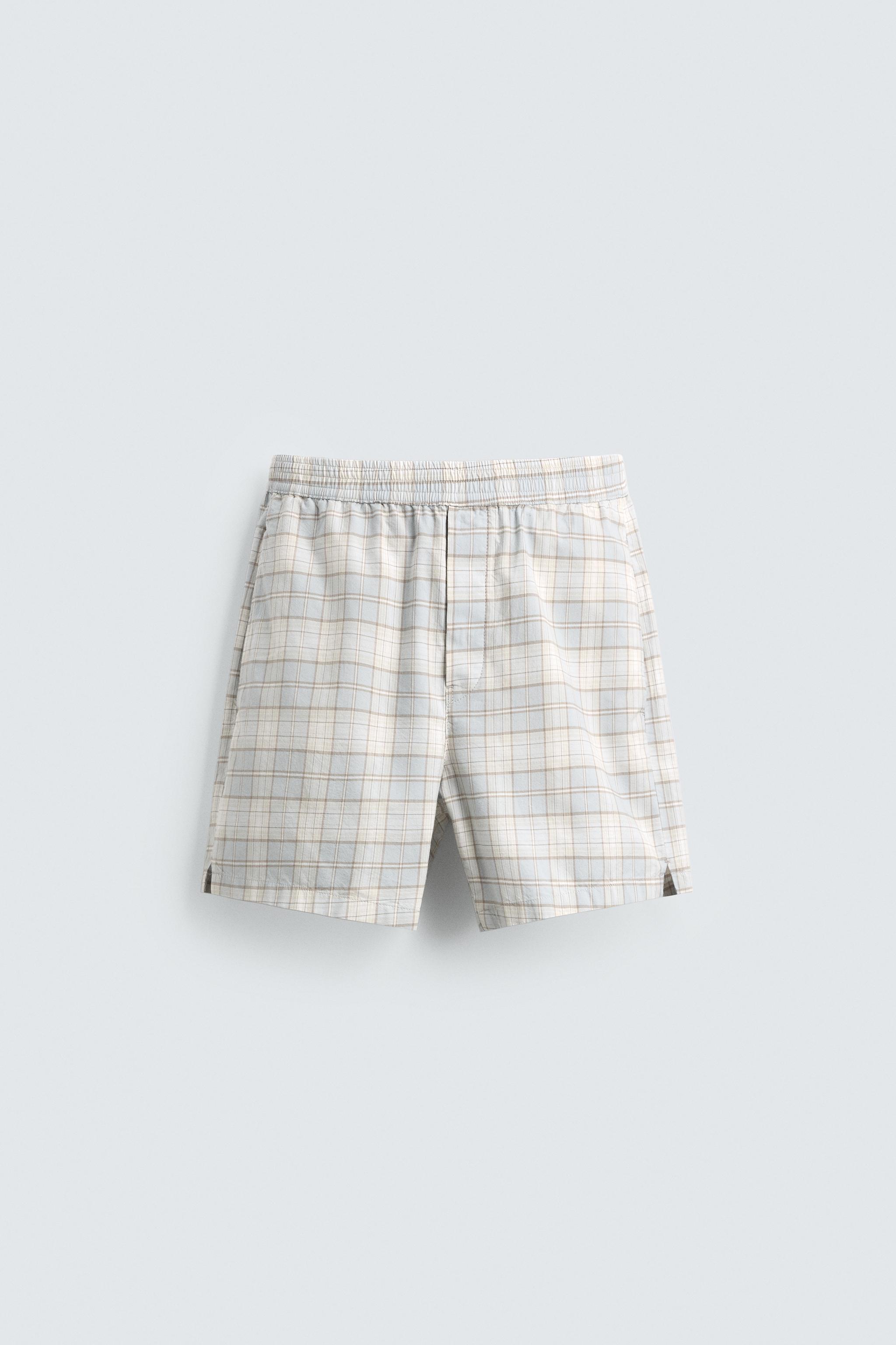 REGULAR FIT PLAID SHORTS