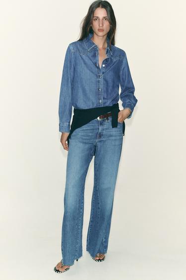 JEANS Z1975 WIDE LEG TIRO ALTO - Índigo de Zara