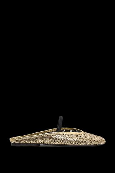 BAILARINA DESTALONADA TRENZADA - Oro de Zara