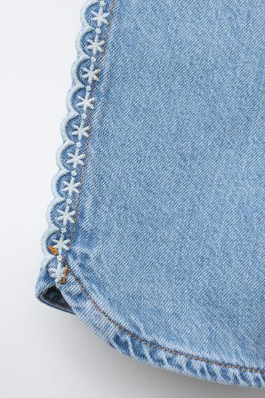 SCHIFFLI EMBROIDERY CULOTTES - Light blue by Zara - Image 3