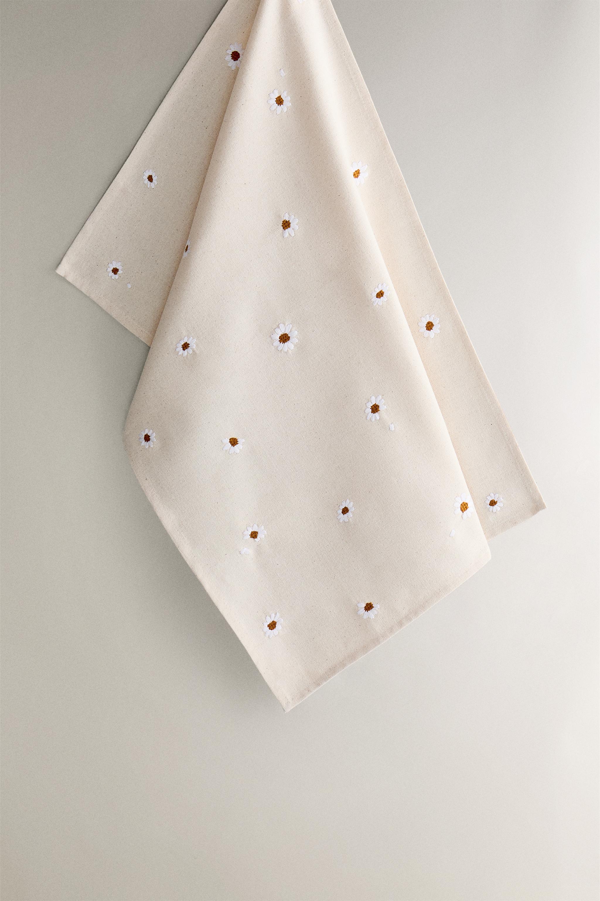 TORCHON DE CUISINE COTON MARGUERITES