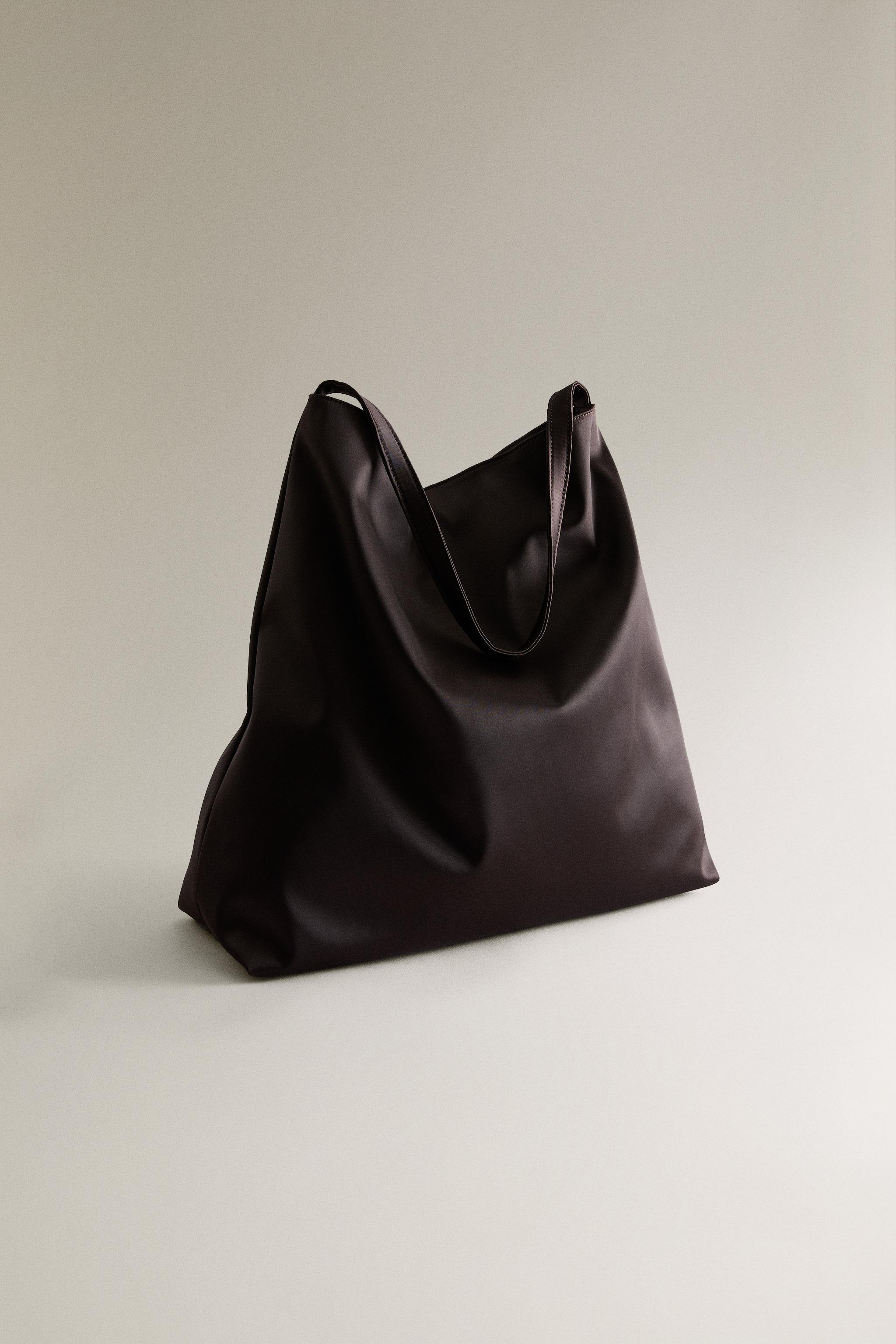 SATEEN TOTE BAG — Chocolate Brown