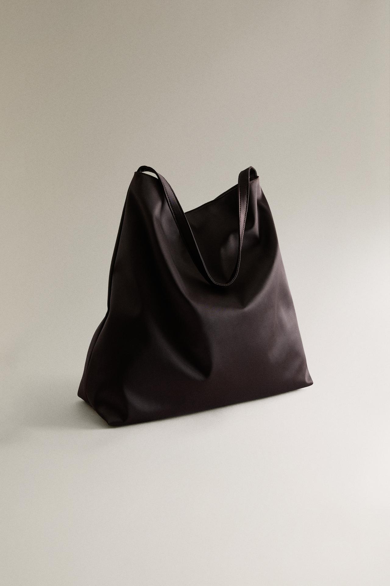 SATEEN TOTE BAG — Chocolate Brown