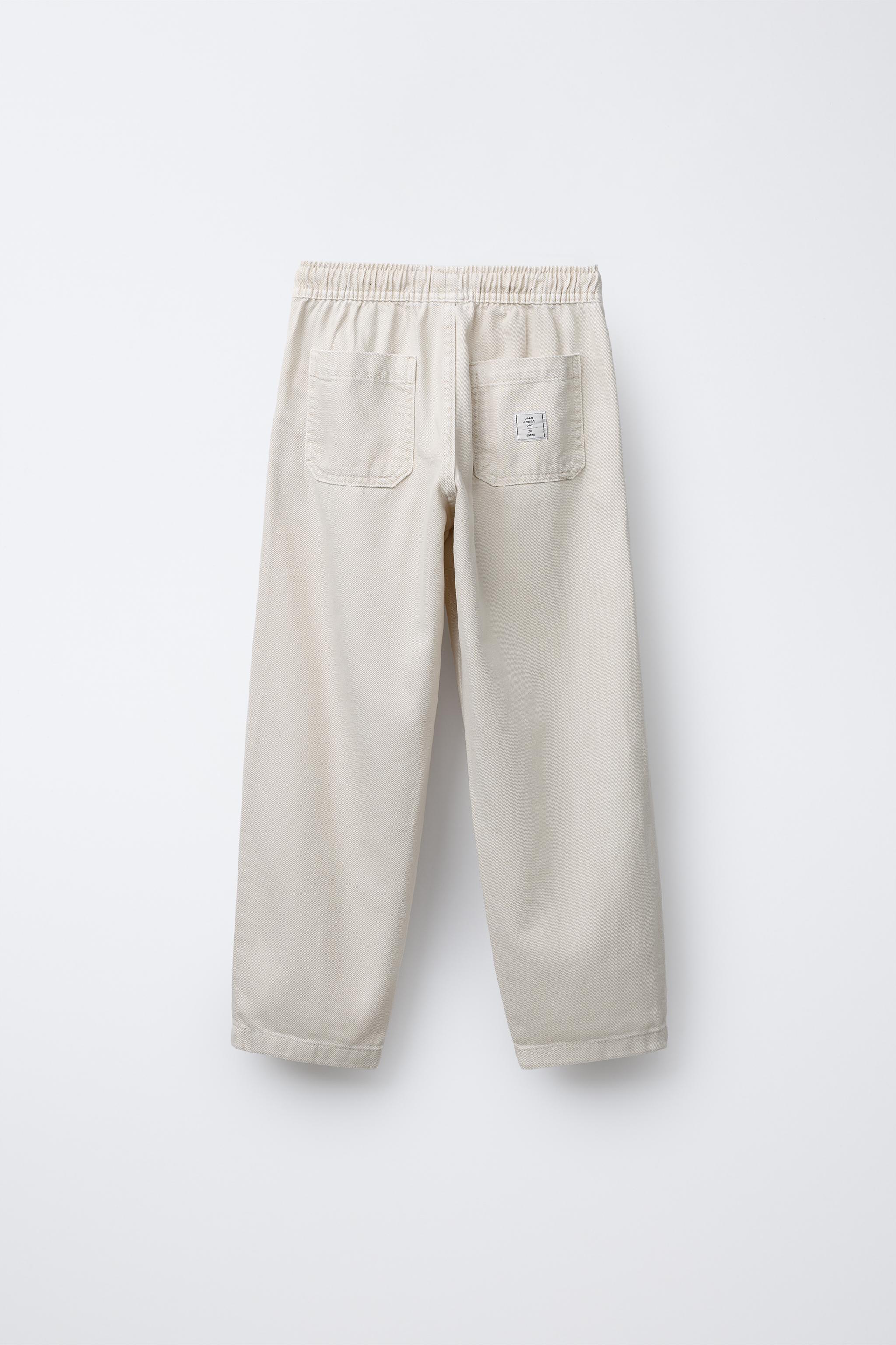 zara ライト FLOWY PANTS WITH ELASTIC TRIM - Light beige | ZARA United States