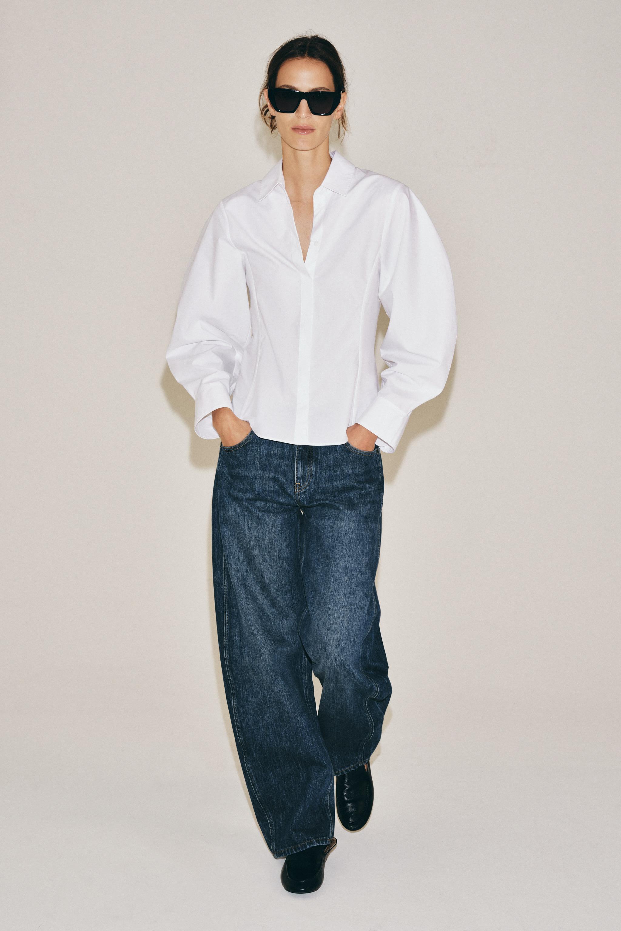 Zara ZW COLLECTION POPLİN GÖMLEK görsel 5