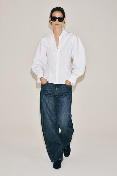 CHEMISE EN POPELINE ZW COLLECTION - Blanc de Zara - Image 4