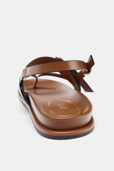 STRAPPY BUCKLE SANDALS - Brown by Zara - Image 4