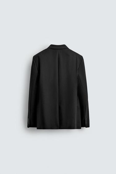 100% WOOL DOUBLE-BREASTED SUIT BLAZER - Black by Zara - Image 9