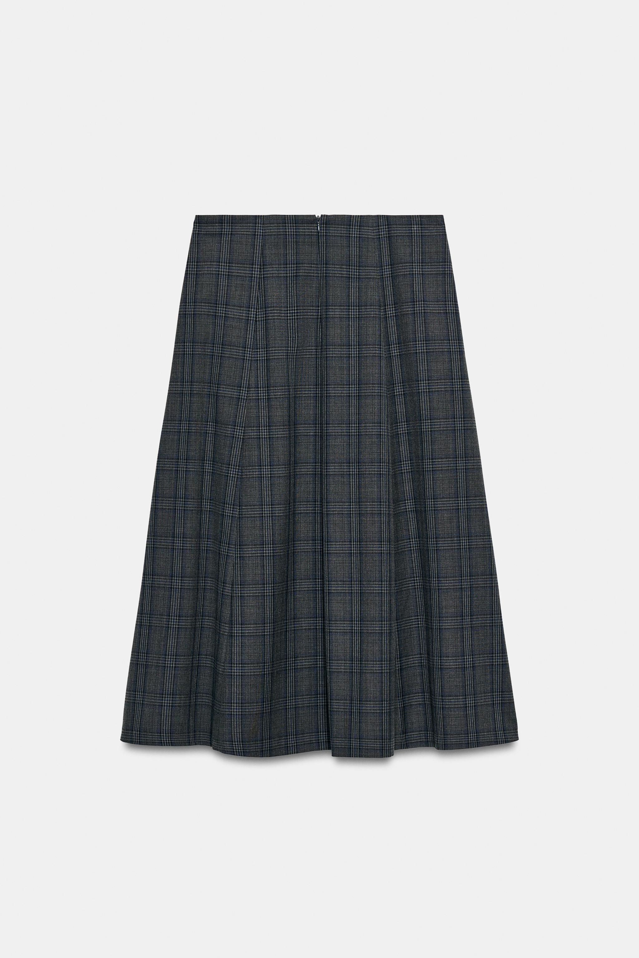 CHECK MIDI SKIRT ZW COLLECTION