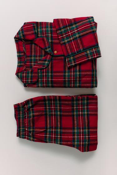 3-6 AÑOS/ PIJAMA FRANELA CUADROS - Rojo de Zara