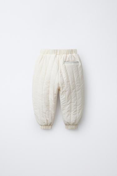 QUILTED BALLOON TROUSERS - Ecru by Zara - Image 1