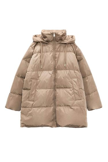 HOODED PUFFER JACKET WITH WATER AND WIND PROTECTION