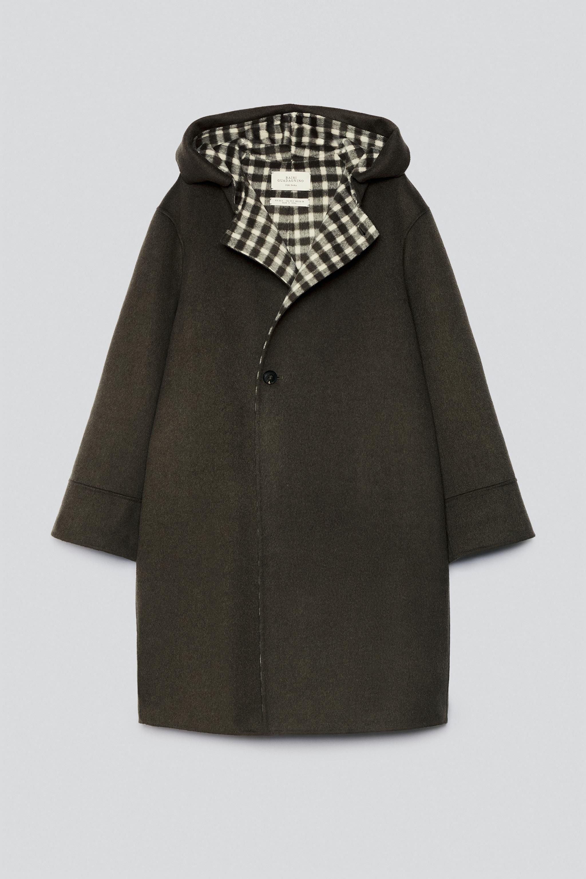 MANTEAU DOUBLE FAZ MÉLANGE LAINE CARREAUX