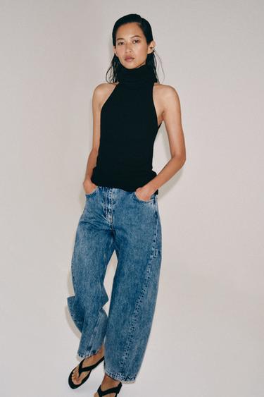 JEANS ZW COLLECTION ANKLE BALLOON TIRO MEDIO - Azul medio de Zara