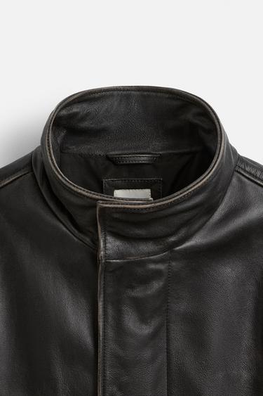 LEATHER JACKET - LIMITED EDITION - Brown by Zara - Image 8