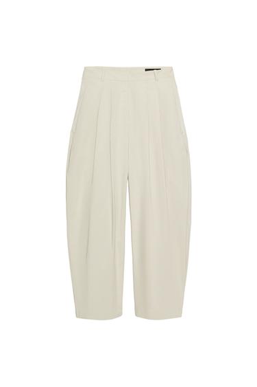ZW 컬렉션 플리츠 팬츠 LIMITED EDITION - Zara 라이트 베이지