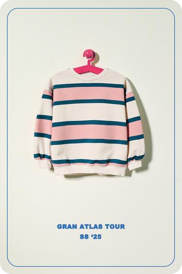 SUDADERA RAYAS - Rosa / Blanco de Zara