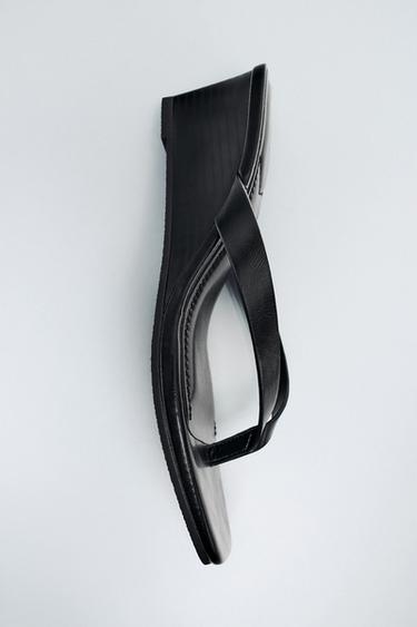 WEDGE HEELED SANDALS - Black by Zara