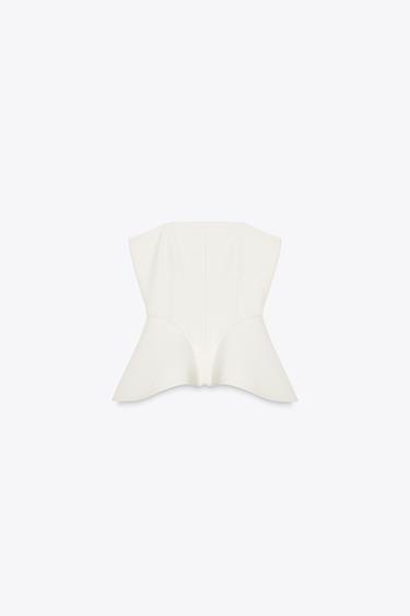 TOP INTERLOCK BANDEAU - Écru de Zara - Image 7