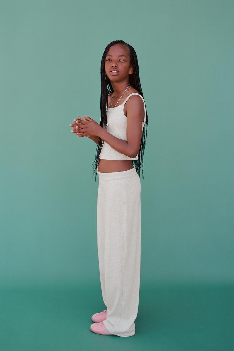 Conjunto rib top y pantalon straight