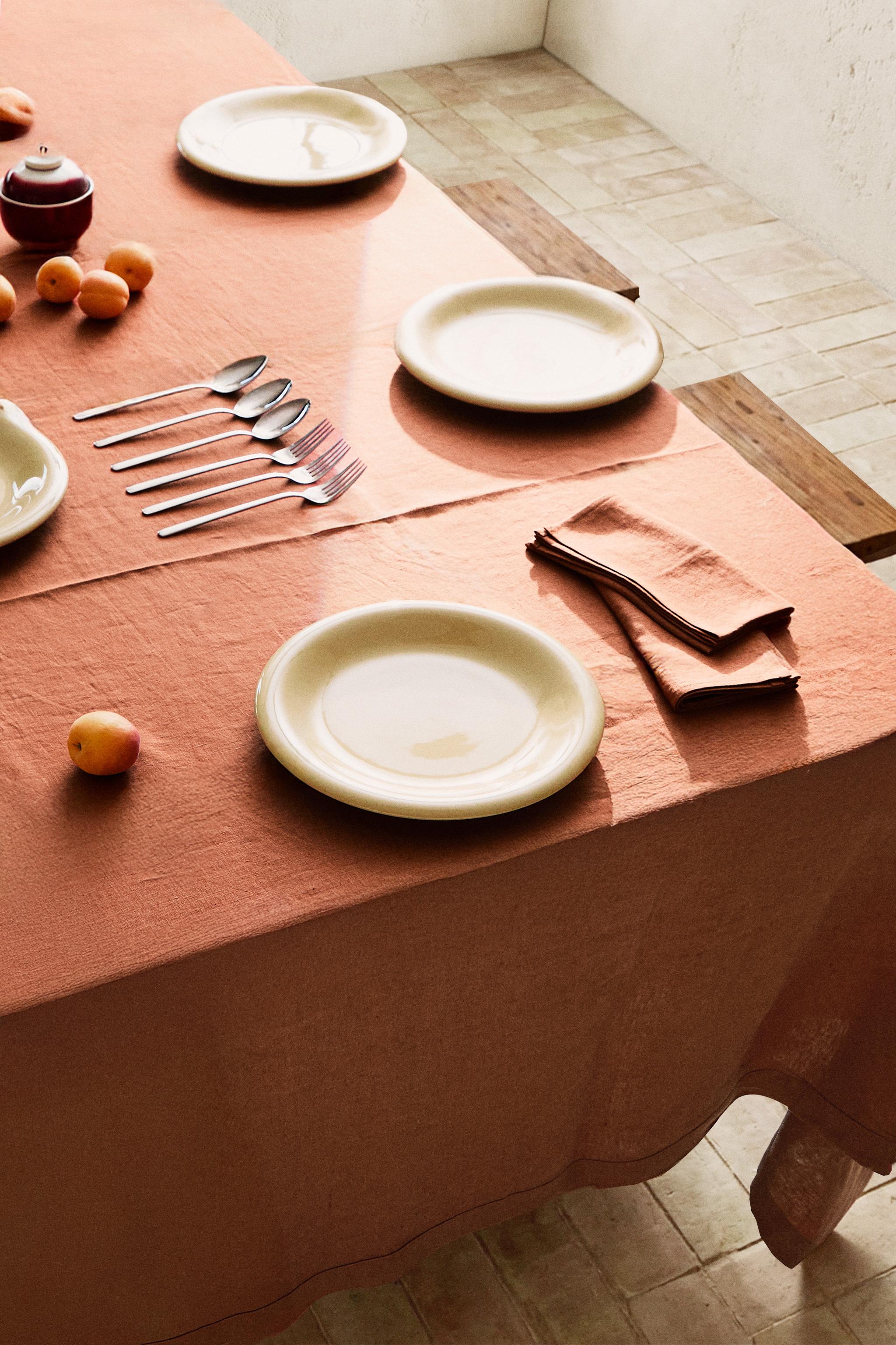 Zara PLAIN FADED LINEN TABLECLOTH — фото 6
