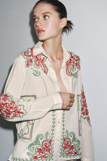 CHEMISE BRODÉE ZW COLLECTION - Multicolore de Zara - Image 1