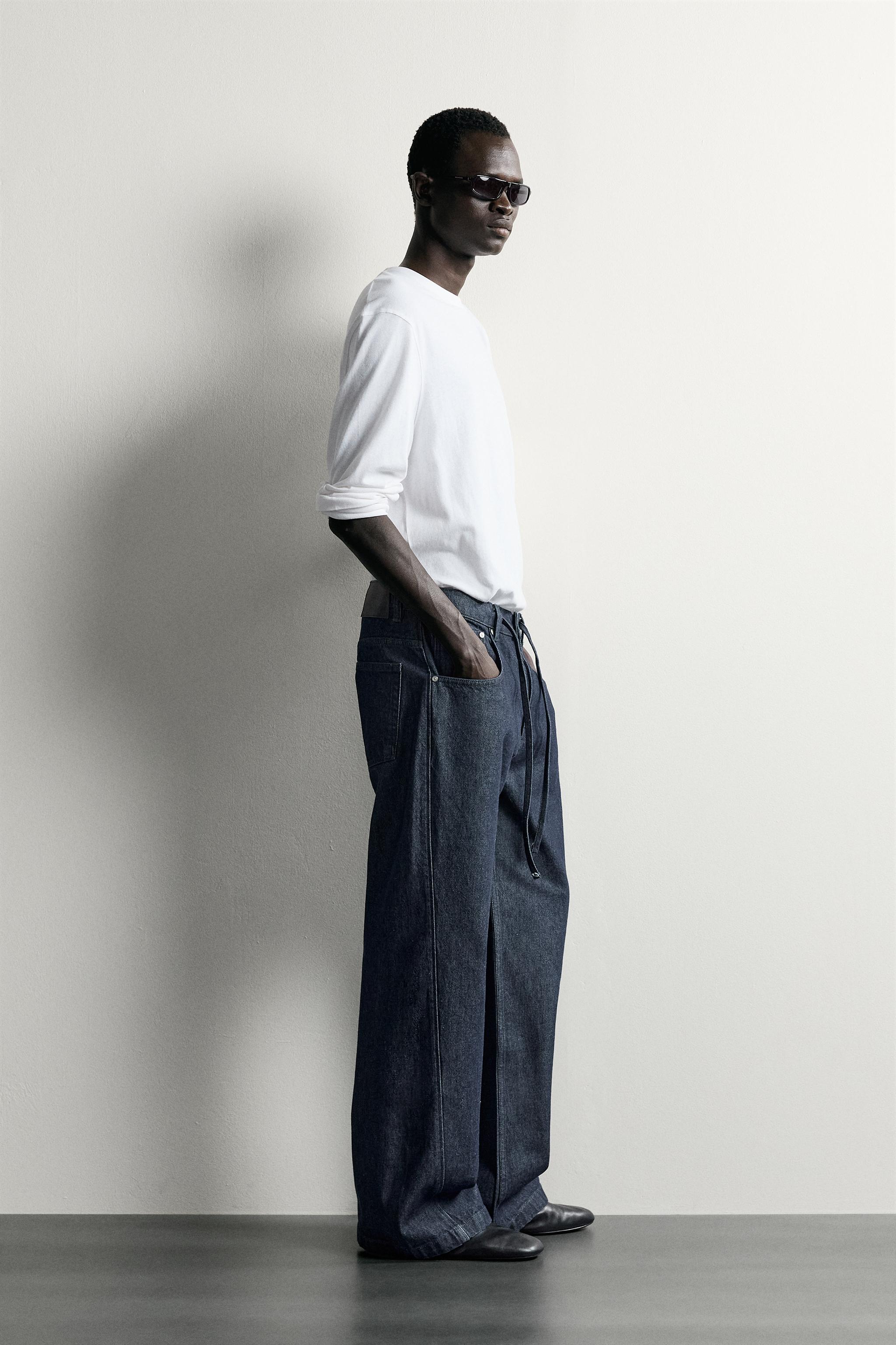 Zara KIVRIK DİKİŞLİ RELAXED FIT JEAN görsel 4