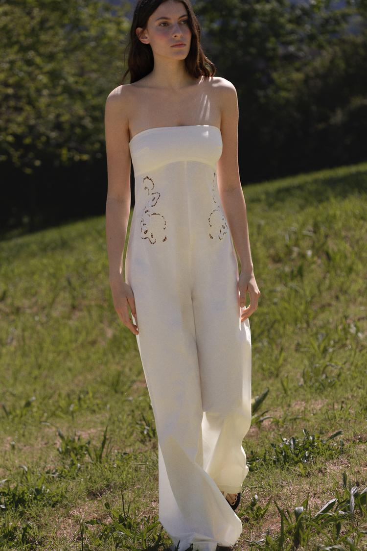 MONO LARGO BORDADOS Blanco roto ZARA Chile - Main Image