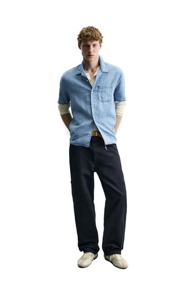 100% LINEN RELAXED FIT SHIRT - Indigo by Zara