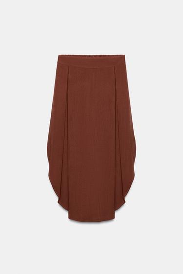 ASYMMETRIC FLOWING SKIRT - Terracotta by Zara