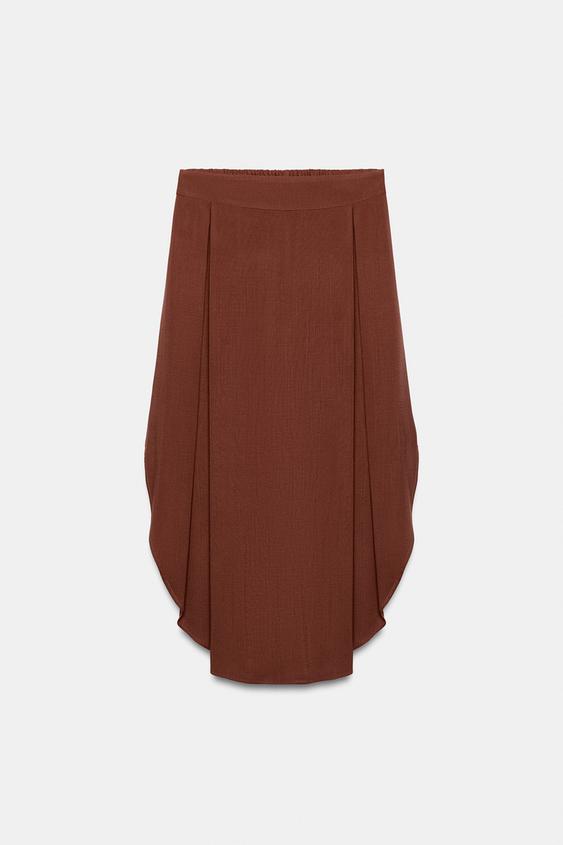 ASYMMETRIC FLOWING SKIRT - Terracotta by Zara - Image 0