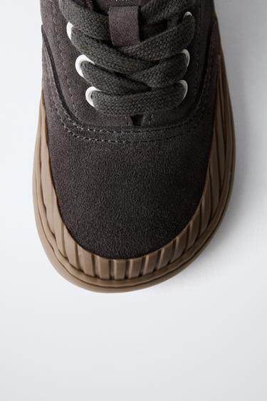 LEATHER PLIMSOLLS - Brown by Zara - Image 5