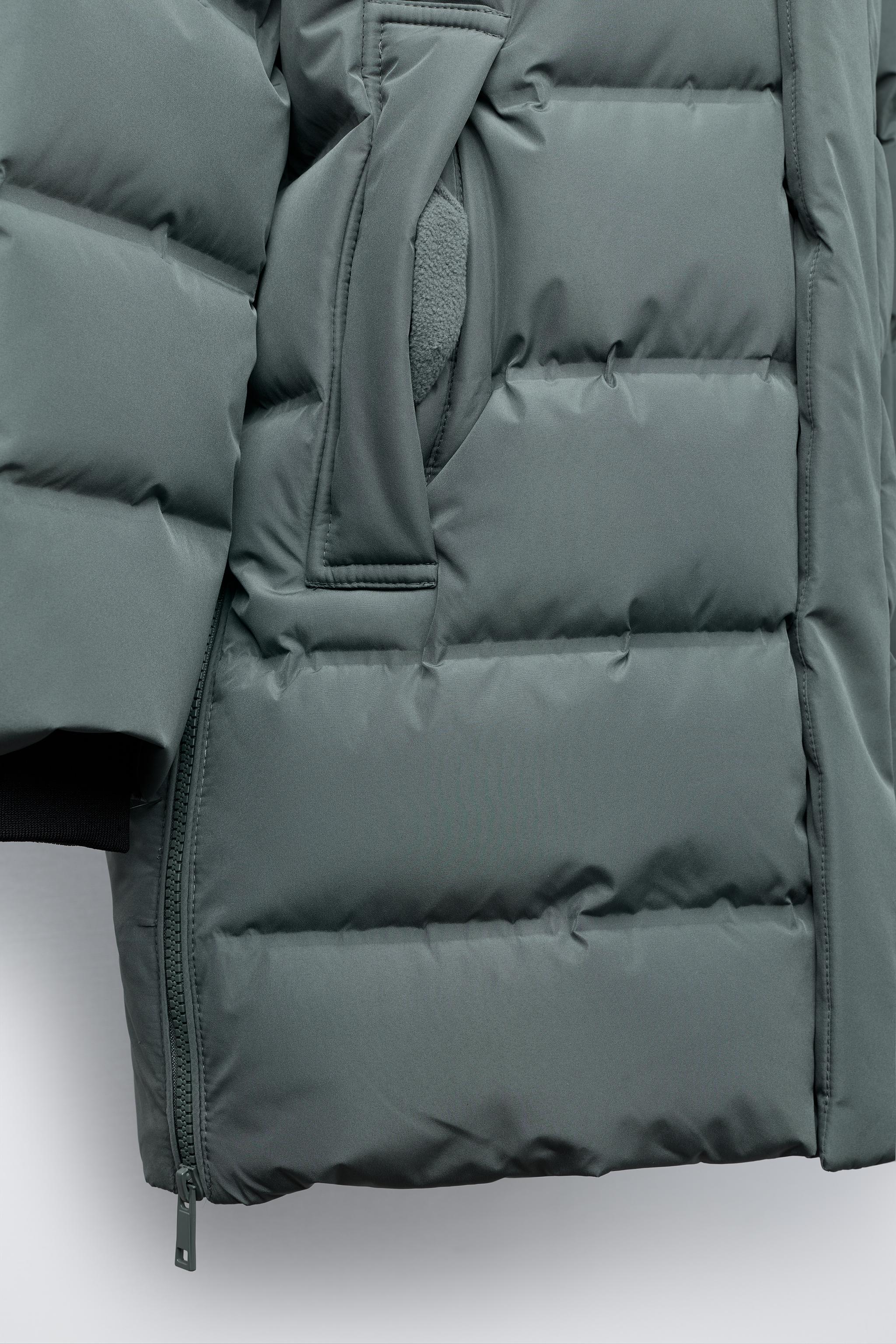 DOUDOUNE LONGUE EN PLUME ET DUVET DÉPERLANTE